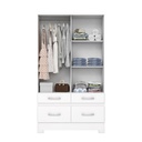 ROPERO HENN BE25-66 2 PUERTAS CORREDIZAS BLANCO