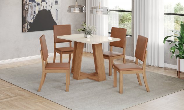 MESA HENN LINS SC89-127 1.20 M C/VIDRIO NATURAL/BLANCO