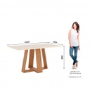 MESA HENN LINS SC94-127 1.60 M RECTA S/VIDRIO NATURAL/BLANCO