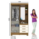 ROPERO BRIZ B64-127 2 PUERTAS NATURAL/BLANCO