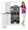 Comoda Henn B700-10 2 Puertas Con Espejo Blanco