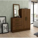 Comoda Henn B700-130 2 Puertas Con Espejo Castaño
