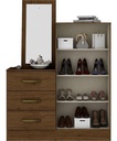Comoda Henn B700-130 2 Puertas Con Espejo Castaño