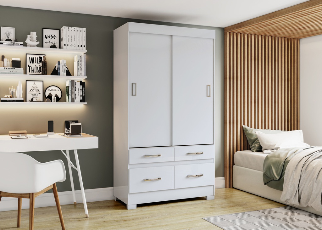 Ropero Henn Be25-66 2 Puertas Corredizas Blanco