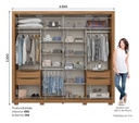 Ropero Henn Medelin D326-215 2 Puertas Corr Natural Negro