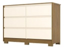 Comoda Henn Ravenna D737-127 6 Cajones Natural/blanco