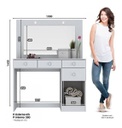 Tocador Henn Chanel D900-05 Con Cajones Blanco Hp