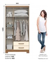 Ropero Henn Acai Da133-127 3 Puertas Natural/blanco
