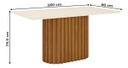 Mesa Henn Solana Sc67-127 1.60 M C/vidrio Natural/blanco