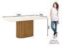 Mesa Henn Solana Sc84-127 1800mm C/vidrio Natural/blanco