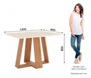 Mesa Henn Lins Sc89-127 1.20 M C/vidrio Natural/blanco