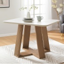 Mesa Henn Lins Sc89-127 1.20 M C/vidrio Natural/blanco