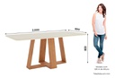 Mesa Henn Lins Sc96-127 2.00 M C/ Vidrio Natural/blanco