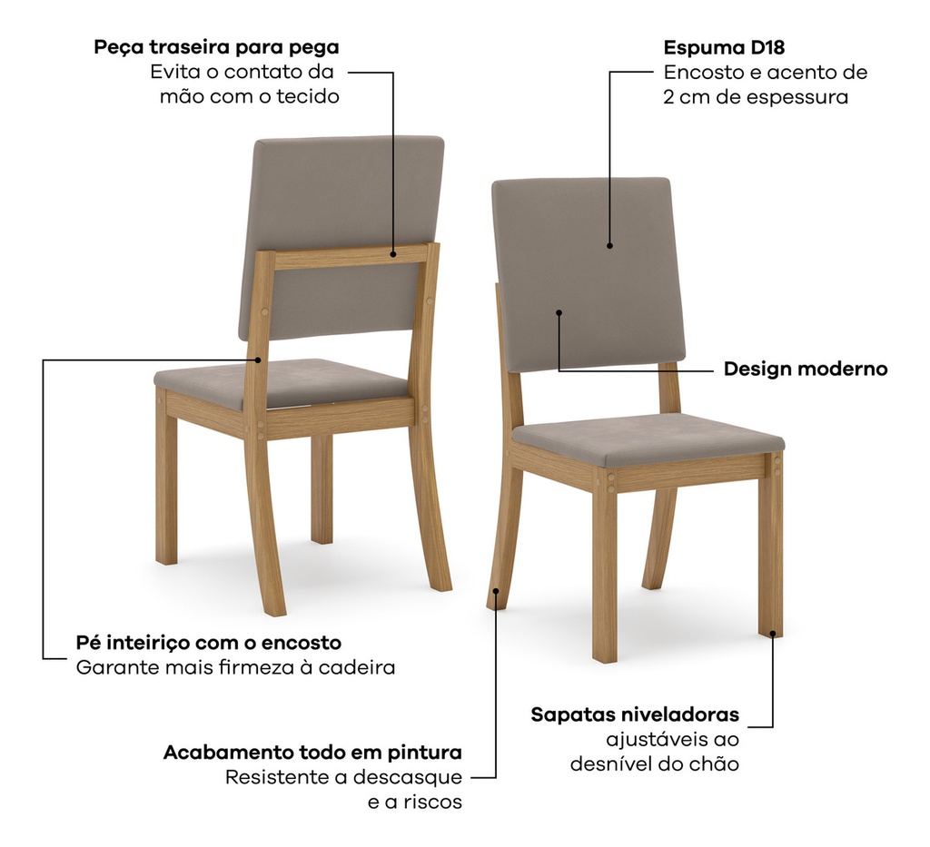 Silla Henn Milla X4 Sec35-510 Natural Marron Almendra