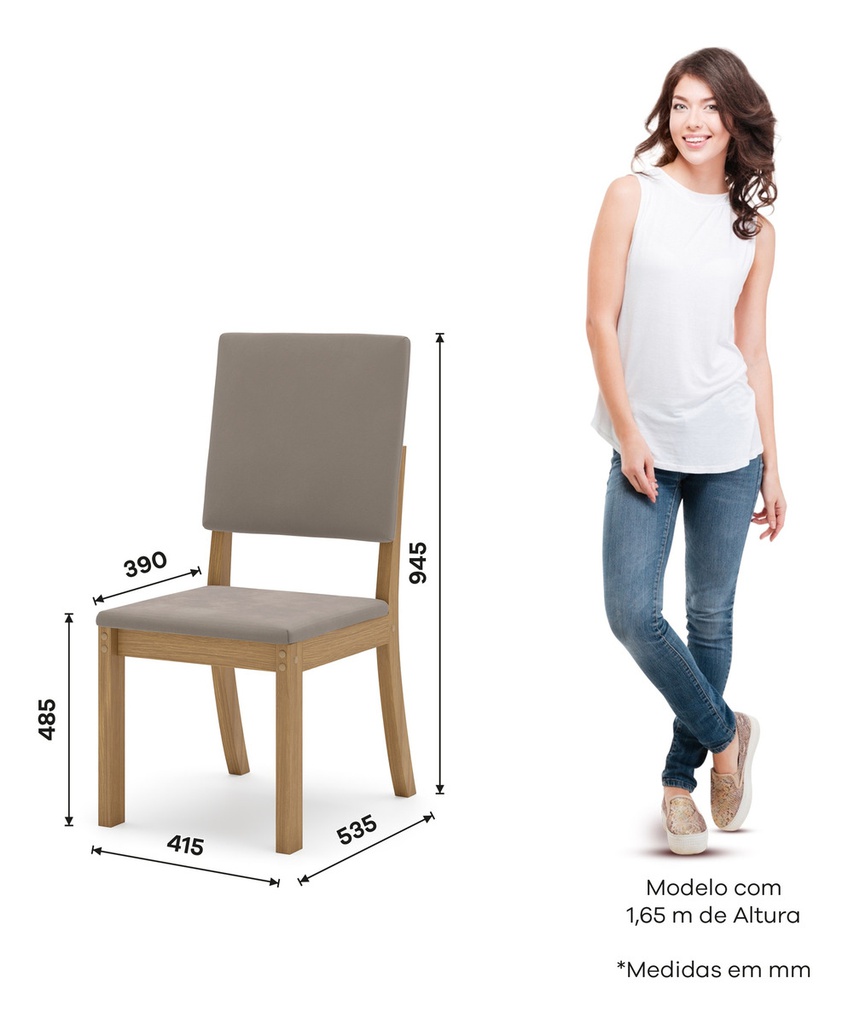 Silla Henn Milla X4 Sec35-510 Natural Marron Almendra