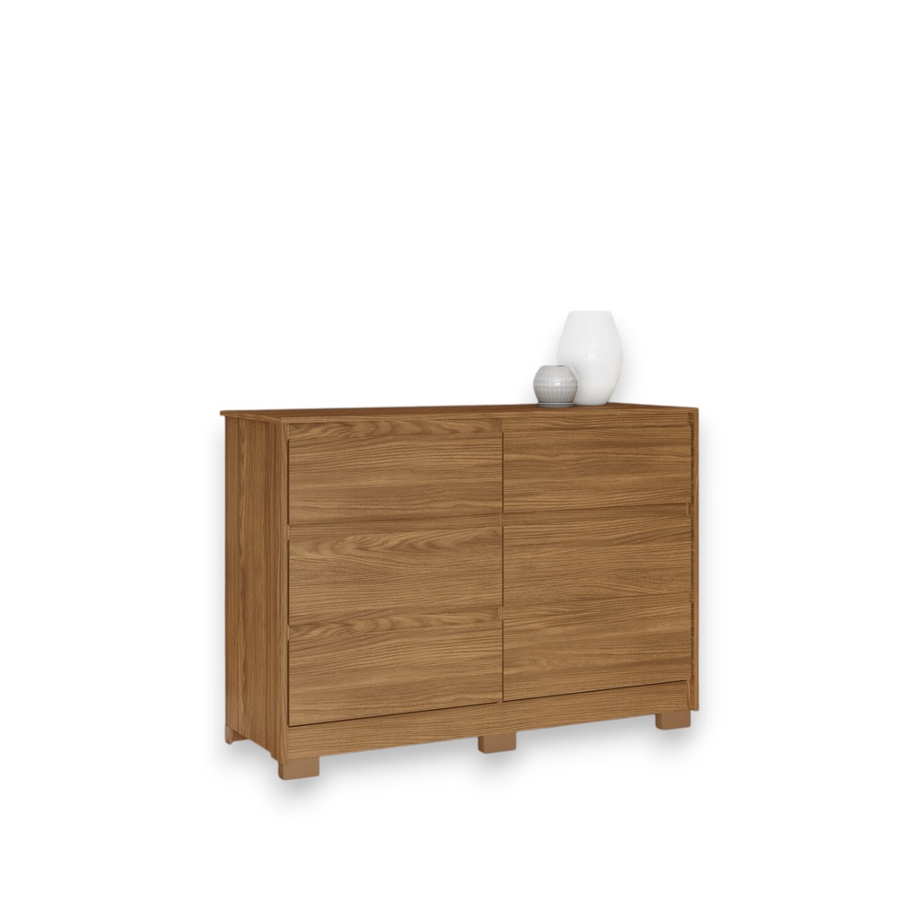 COMODA HENN RAVENNA D737-128 6 CAJONES NATURAL