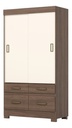 Ropero Henn Be25-135 2 Puertas Corredizas Castaño/blanco