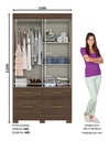 Ropero Henn Be25-135 2 Puertas Corredizas Castaño/blanco