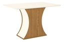 Mesa Henn Luiza Sc17-127 1.20 Con Vidrio Natural/blanco