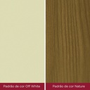 Mesa Henn Luiza Sc17-127 1.20 Con Vidrio Natural/blanco