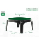 MESA GARDEN LIFE PUKET F435001E REDONDA NEGRA