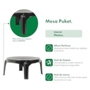MESA GARDEN LIFE PUKET F435001E REDONDA NEGRA