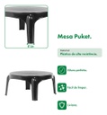 Mesa Garden Life Puket F435001e Redonda Negra
