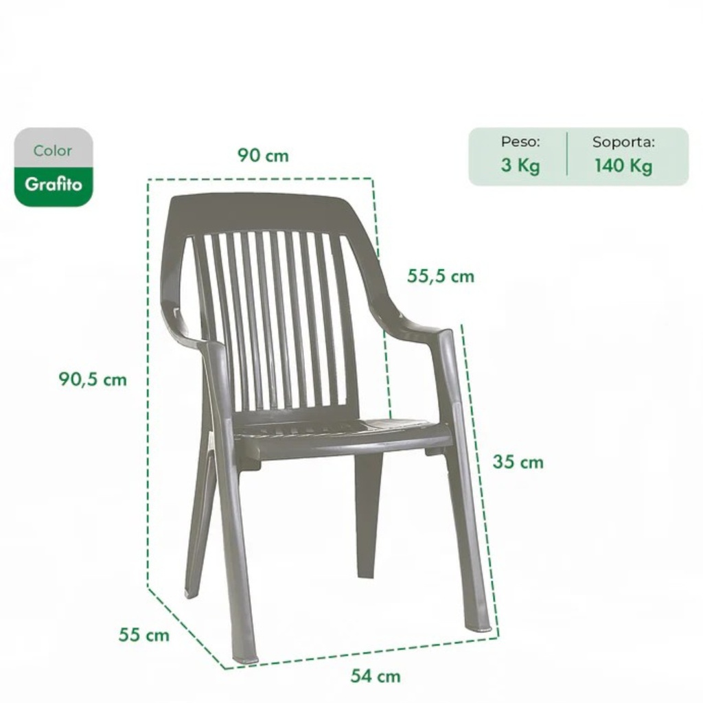 SILLON GARDEN LIFE ROYAL F830067 GRAFITO