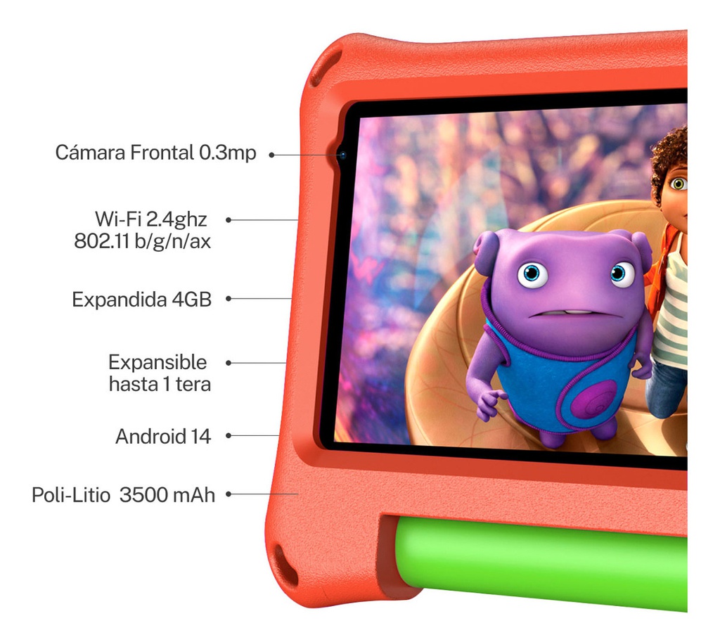 Tablet X-view Proton Q7 7  Kids 4/64 Roja C/funda
