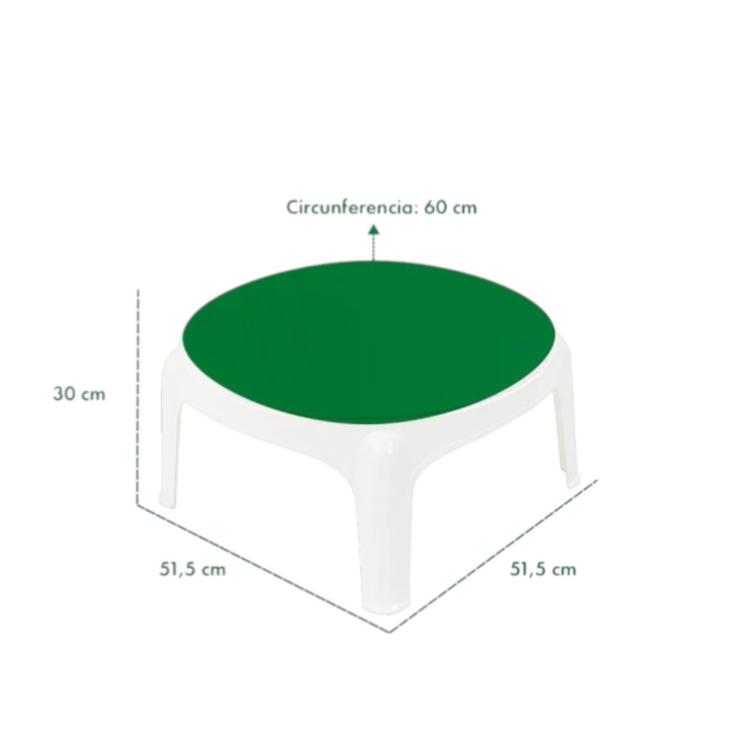 MESA GARDEN LIFE PUKET F435000 REDONDA BLANCA