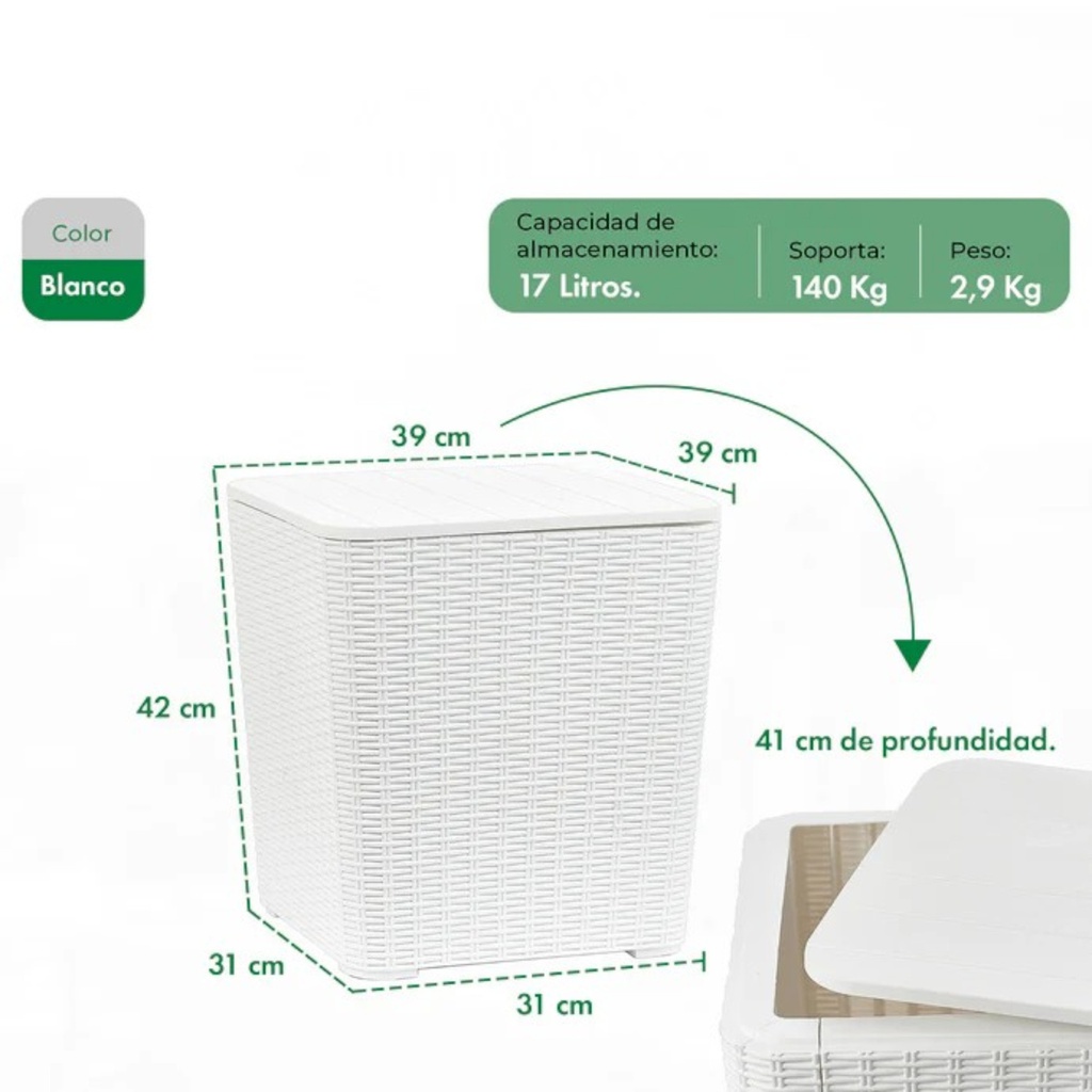 MESA GARDEN LIFE CAPRI F433000 RATTAN BLANCA