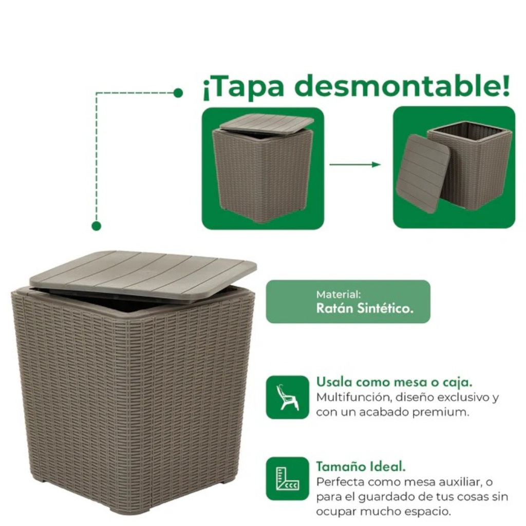 MESA GARDEN LIFE CAPRI F433067 RATTAN GRAFITO