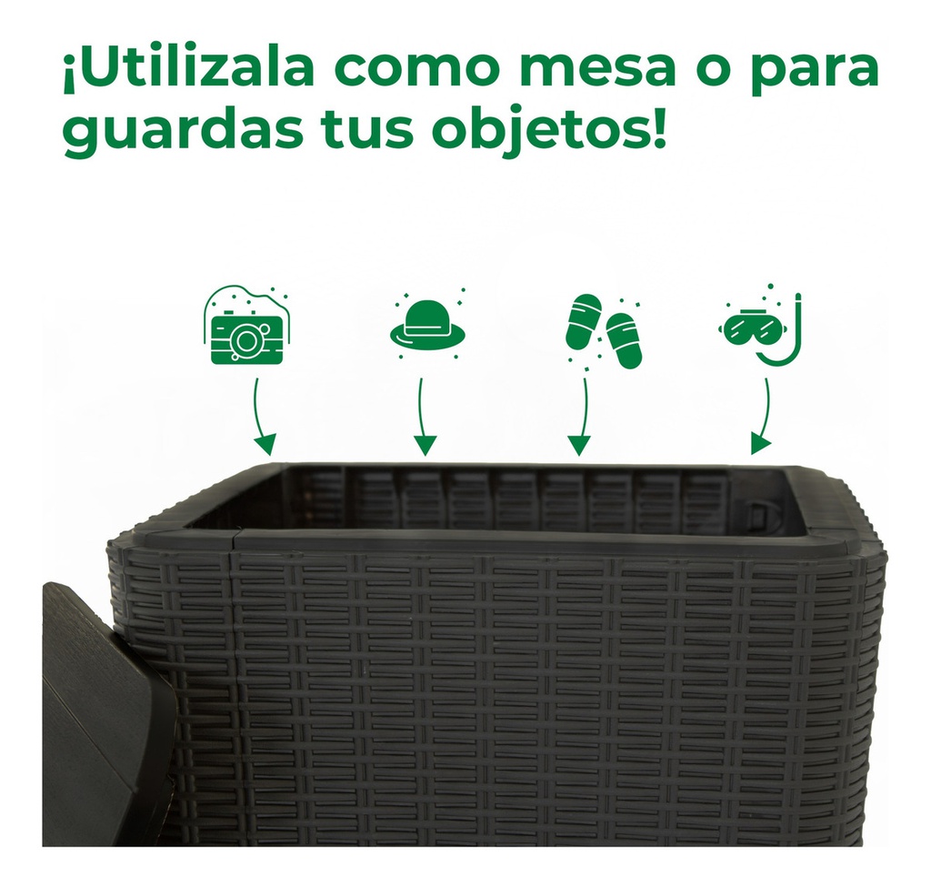 Mesa Garden Life Capri F433067 Rattan Grafito