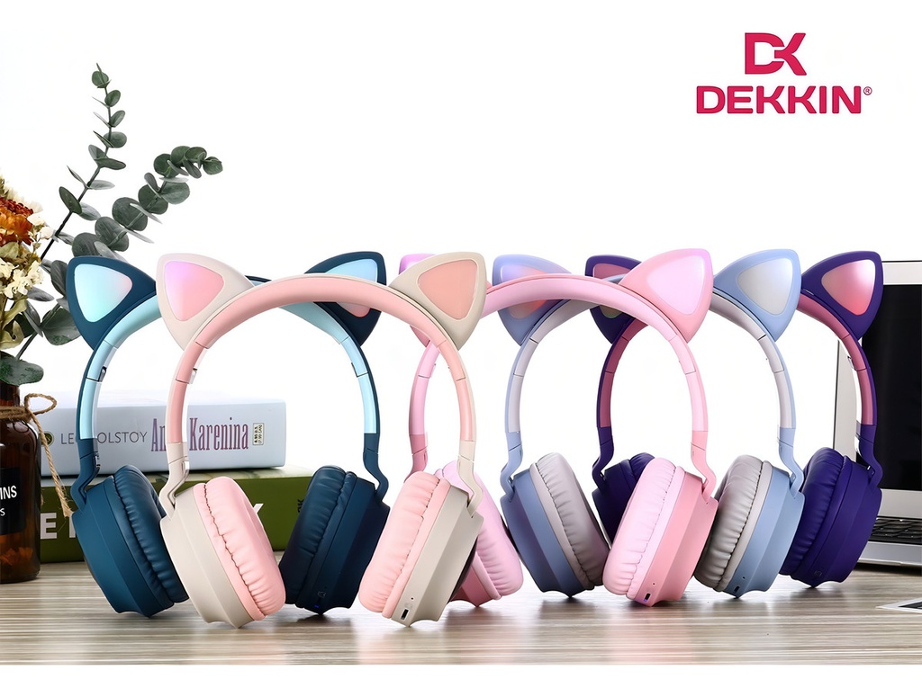 Auriculares Inalambricos Dekkin Bluetooth Vincha Orejas Gato