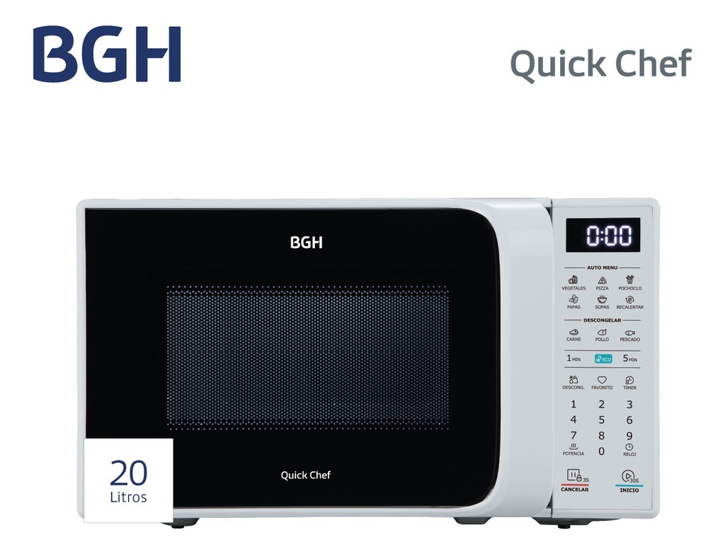 Microondas Bgh 20l Digital Eco B120db20