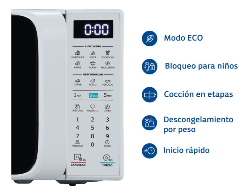 Microondas Bgh 20l Digital Eco B120db20