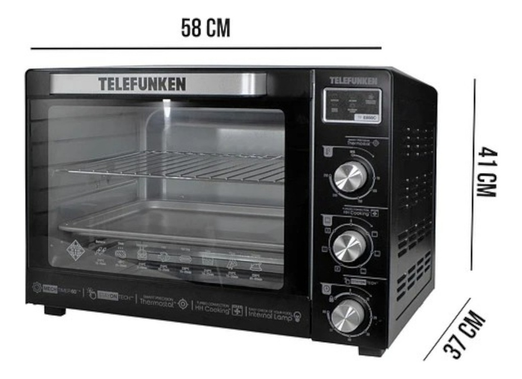 Horno Electrico Telefunken Tf-e850c 80 Litros