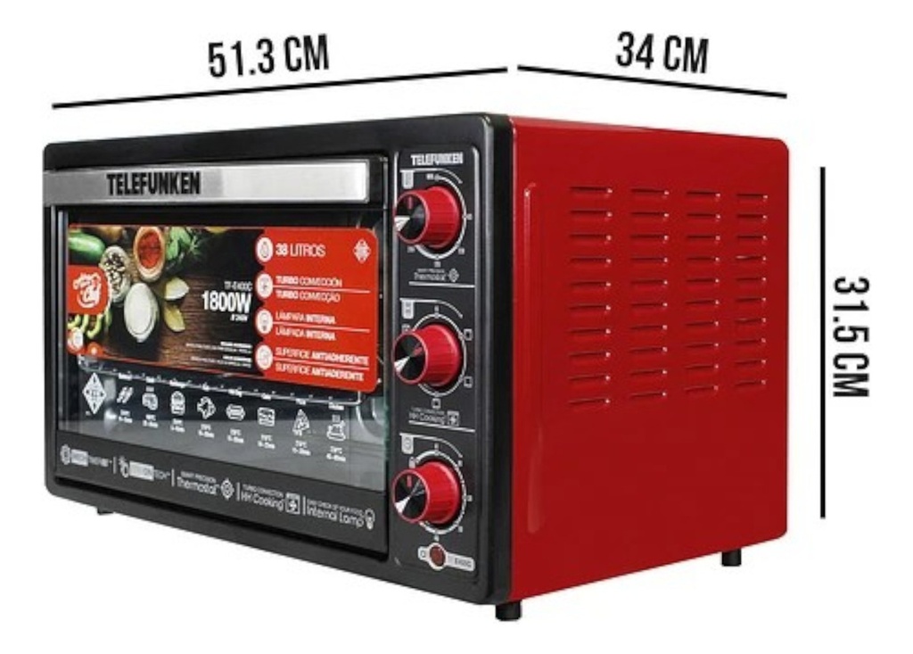 Horno Electrico Telefunken Tf-e400c 40 Litros