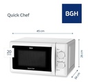 Microondas B120m20 Mecánico Quick Chef Blanco 20 Litros