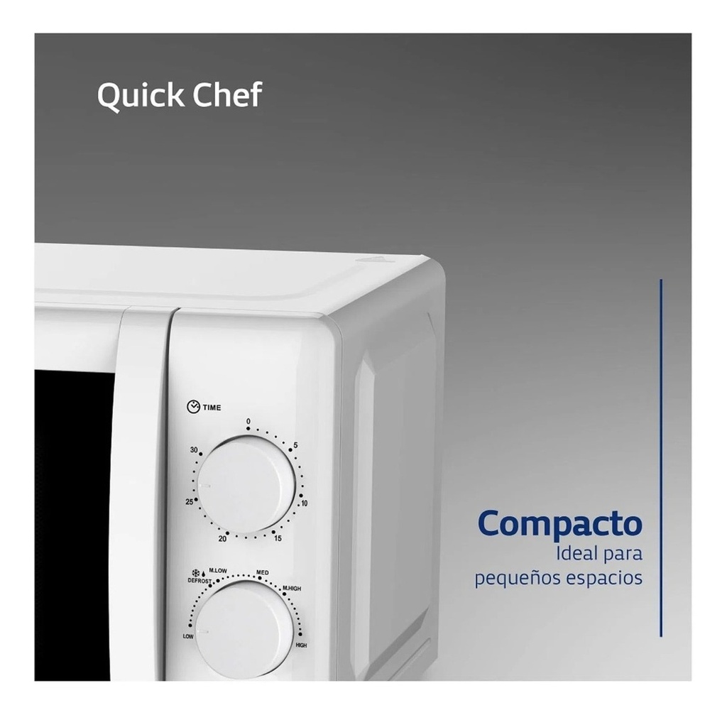 Microondas B120m20 Mecánico Quick Chef Blanco 20 Litros