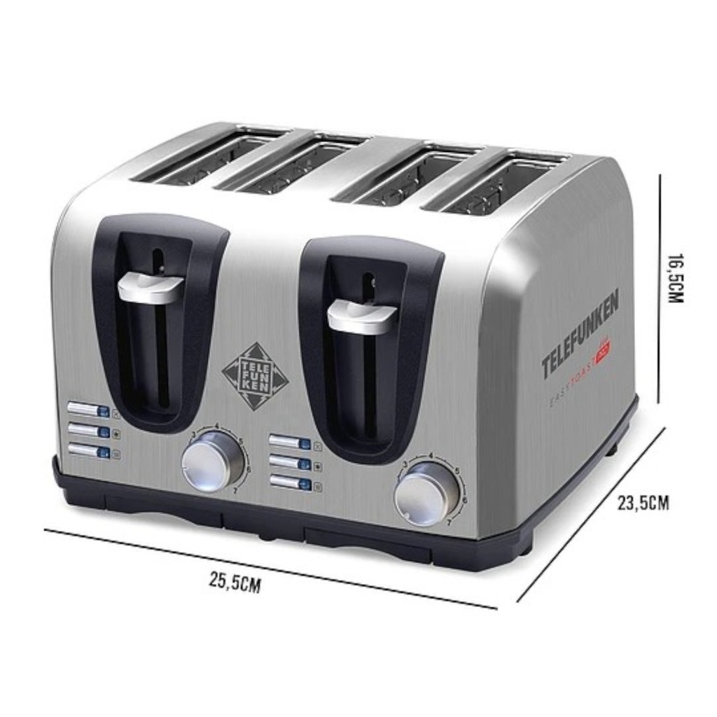 TOSTADORA TELEFUNKEN EASYTOAST - PRO ACERO