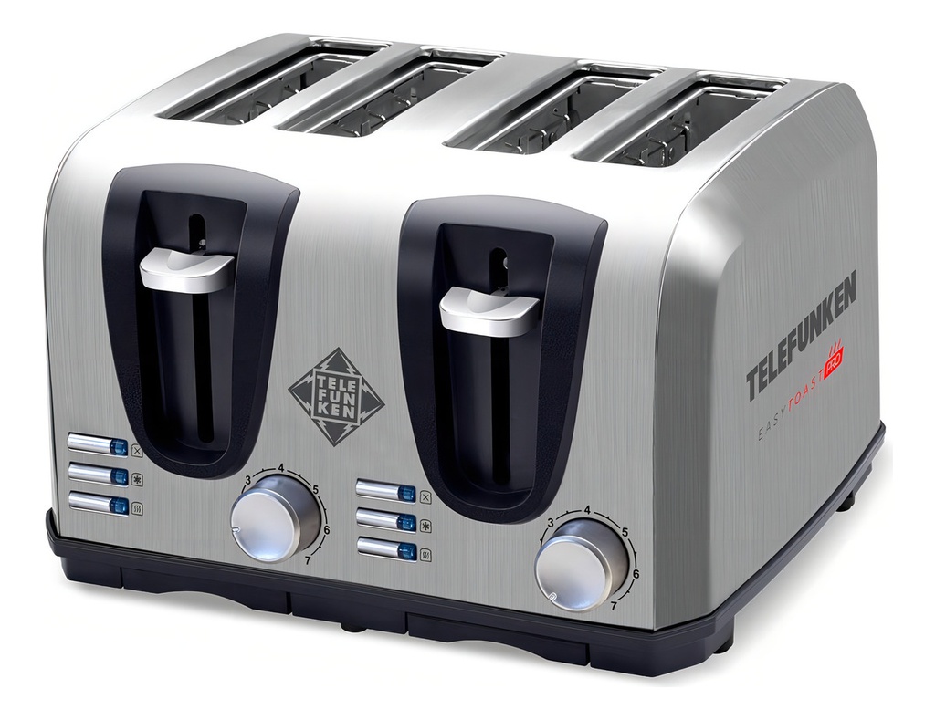 Tostadora Telefunken Easytoast - Pro Acero 4 Rebanadas