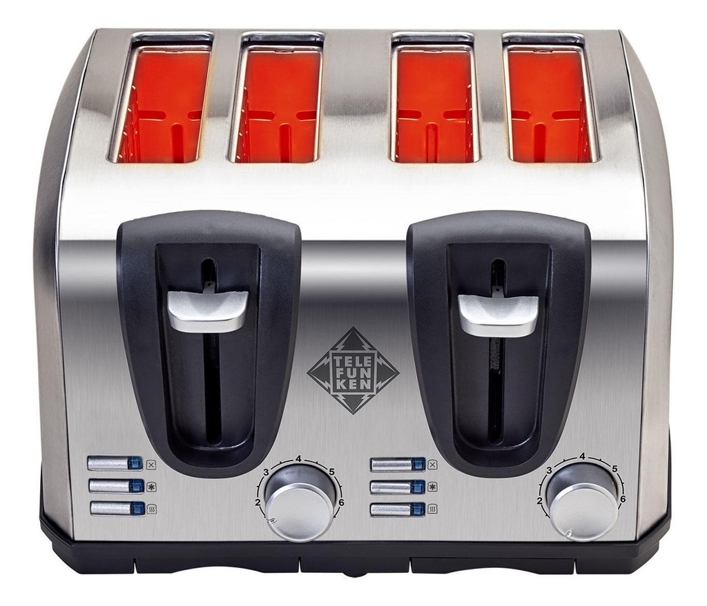 Tostadora Telefunken Easytoast - Pro Acero 4 Rebanadas