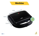 Sandwichera Liliana As989 Antiadherente Sandcook 850w Negro