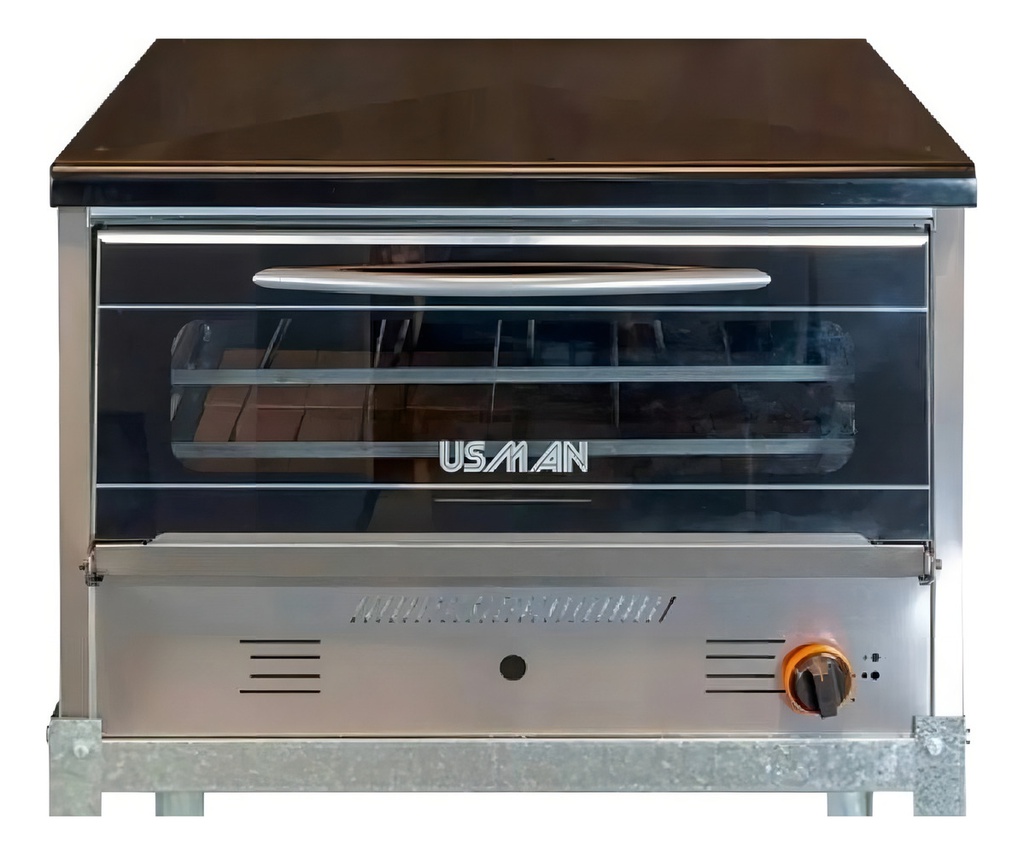 Horno Pizzero A Gas Usman H12 12 Moldes Puerta Vidrio Acero