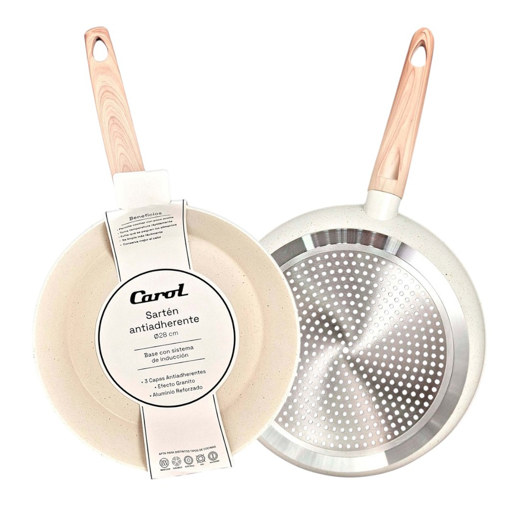 BATERIA DE COCINA CAROL 51630 3 PZAS INDUCCION BLANCO