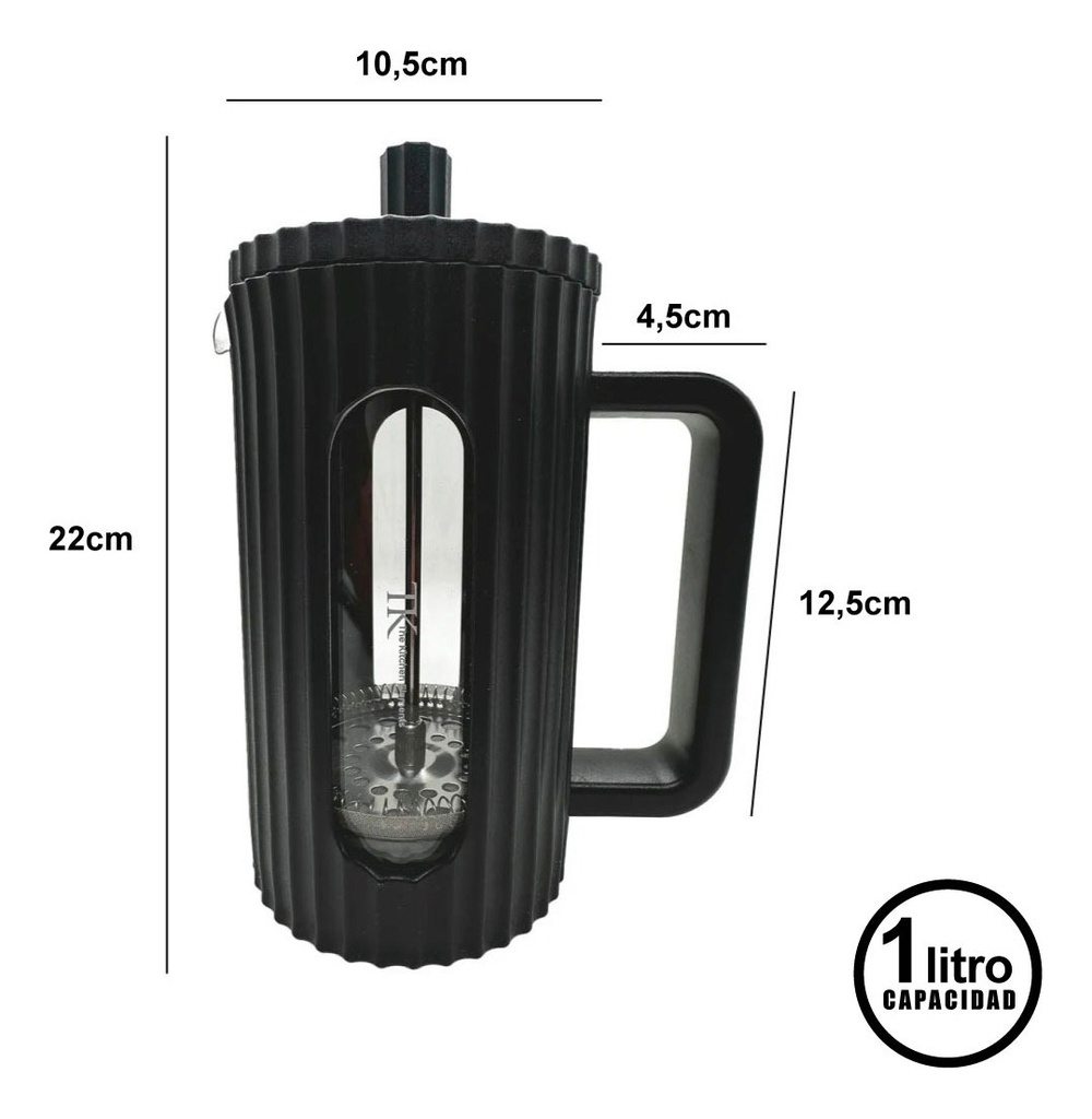 Cafetera Prensa Tk 302184 Francesa 1000c Negra