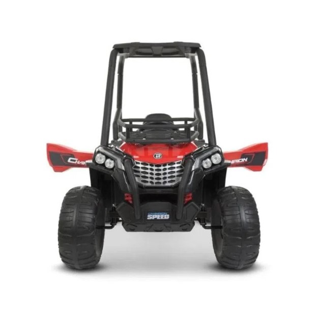 ARENERO 12V BIEMME JS370 ROJO CON CONTROL REMOTO LUCES Y BARRA ANTIVUELCO