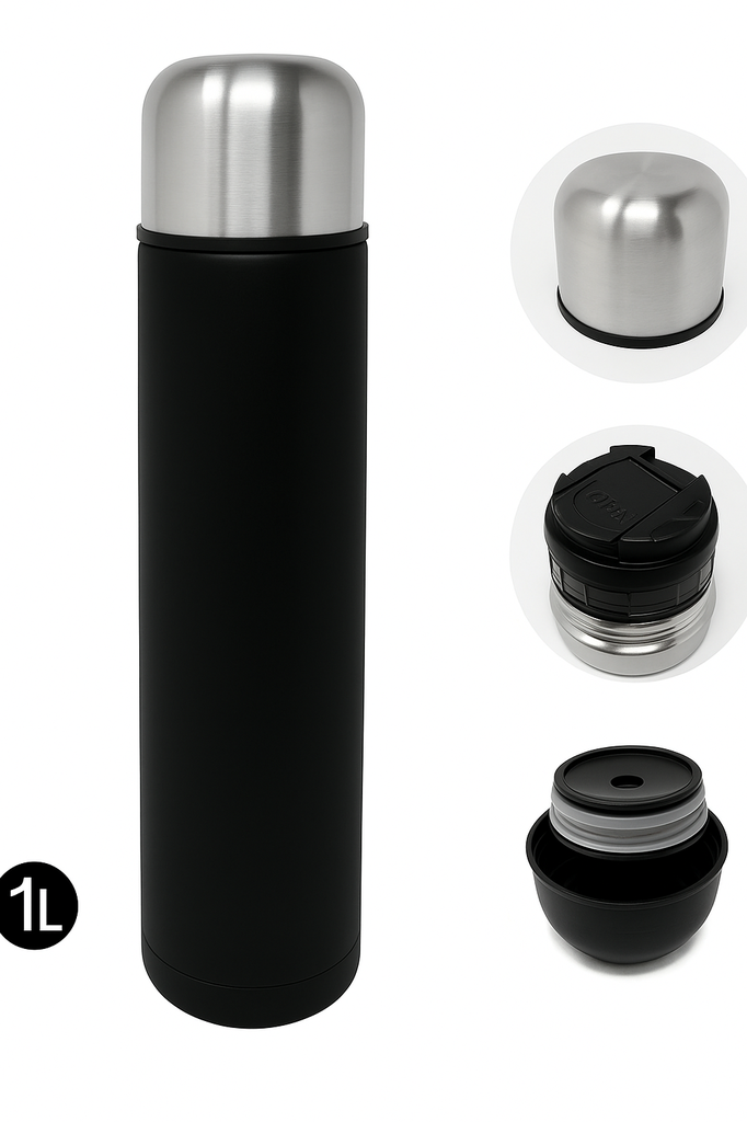 TERMO THE KITCHEN 1L PXP-1006 NEGRO PICO MATERO