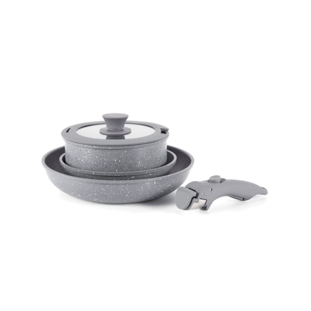 BATERIA DE COCINA CAROL 68005GGR 5 PZAS GRIS